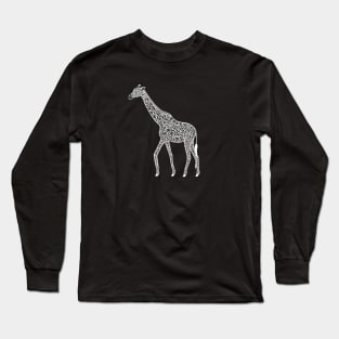 Nubian Giraffe Ink Art - cool animal design - dark colors Long Sleeve T-Shirt